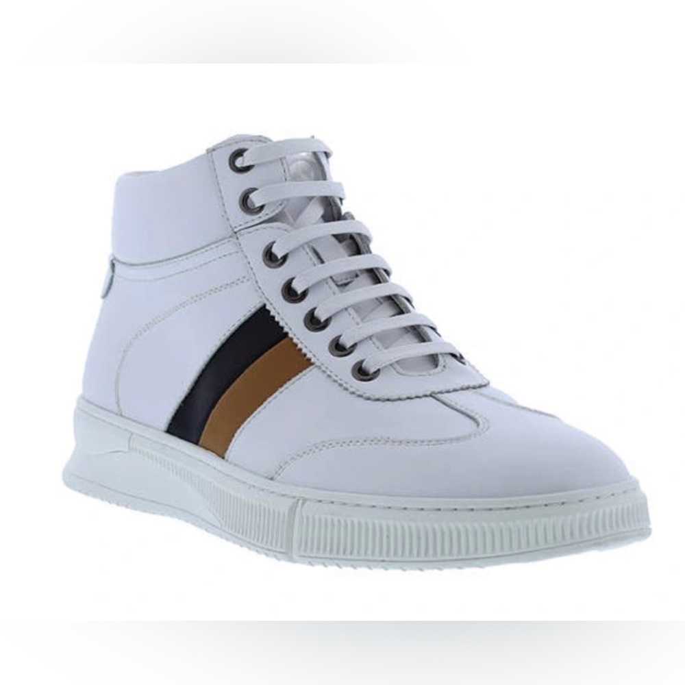 ENGLISH LAUNDRY 🆕 Colorblock Stripe High Top Platform Sneaker in White. Size 9M